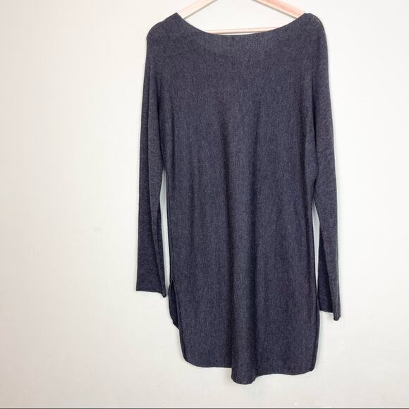Joan Vass Studio Cashmere Blend Sweater Long Sleeve Tunic woman's size S Gray - Picture 4 of 6